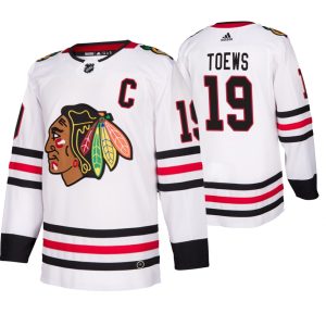 Amazing Chicago Blackhawks #19 Jonathan Toews 2019 20 Away Authentic Player White NHL Jersey to elevate your fan gear collection