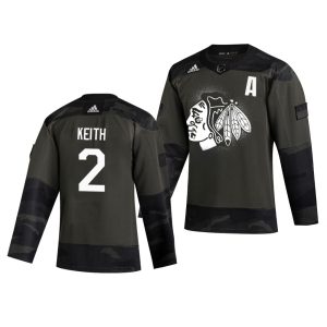 Stunning Chicago Blackhawks #2 Duncan Keith Adidas 2019 Veterans Day Men's Authentic Practice NHL Jersey Camo a must - have for collectors