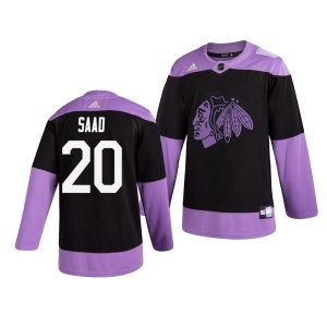 Top - notch Chicago Blackhawks #20 Brandon Saad Adidas Men's Hockey Fights Cancer Practice NHL Jersey Black to elevate your fan gear collection