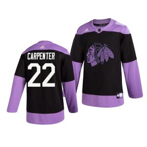 Cool Chicago Blackhawks #22 Ryan Carpenter Adidas Men's Hockey Fights Cancer Practice NHL Jersey Black to stand out at the stadium