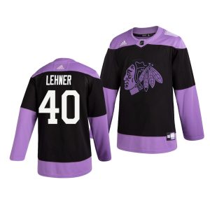 Chic Chicago Blackhawks #40 Robin Lehner Adidas Men's Hockey Fights Cancer Practice NHL Jersey Black perfect for game days