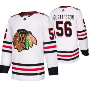 Chic Chicago Blackhawks #56 Erik Gustafsson 2019 20 Away Authentic Player White NHL Jersey perfect for game days