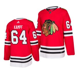 Sleek Chicago Blackhawks #64 David Kampf 2019 20 Adidas Authentic Home Red Stitched NHL Jersey to elevate your fan gear collection