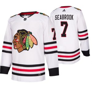 Chic Chicago Blackhawks #7 Brent Seabrook 2019 20 Away Authentic Player White NHL Jersey to show your team spirit