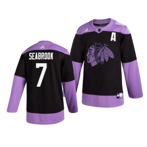 Sleek Chicago Blackhawks #7 Brent Seabrook Adidas Men's Hockey Fights Cancer Practice NHL Jersey Black for ultimate hockey enthusiasts