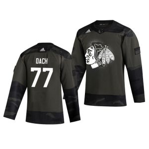 Gorgeous Chicago Blackhawks #77 Kirby Dach Adidas 2019 Veterans Day Men's Authentic Practice NHL Jersey Camo for die - hard fans