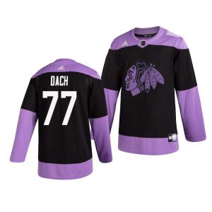 Stunning Chicago Blackhawks #77 Kirby Dach Adidas Men's Hockey Fights Cancer Practice NHL Jersey Black to elevate your fan gear collection