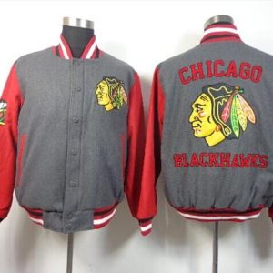 Cool Chicago Blackhawks Satin Button Up Grey NHL Jacket to stand out at the stadium
