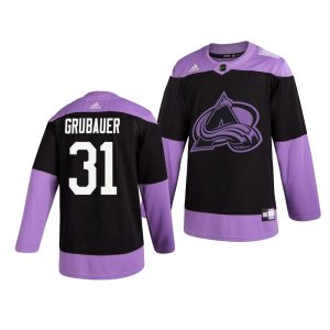 Premium Colorado Avalanche #31 Philipp Grubauer Adidas Men's Hockey Fights Cancer Practice NHL Jersey Black a must - have for collectors