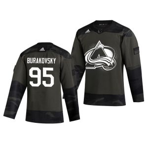 Top - notch Colorado Avalanche #95 Andre Burakovsky Adidas 2019 Veterans Day Men's Authentic Practice NHL Jersey Camo for die - hard fans