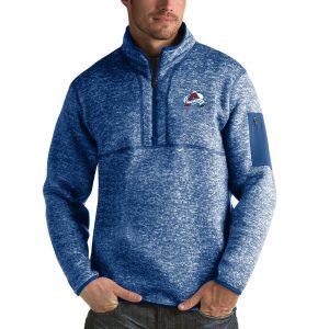 Stylish Colorado Avalanche Antigua Fortune Quarter Zip Pullover Jacket Blue perfect for game days
