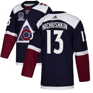 Elegant Adidas Avalanche #13 Valeri Nichushkin Navy Youth 2022 Stanley Cup Champions Alternate Authentic Stitched NHL Jersey to add to your hockey memorabilia collection