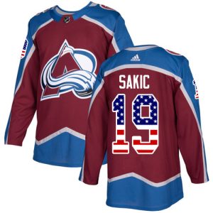 Elegant Adidas Avalanche #19 Joe Sakic Burgundy Home Authentic USA Flag Stitched Youth NHL Jersey for true hockey enthusiasts