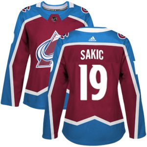 Elegant Adidas Avalanche #19 Joe Sakic Burgundy Home Authentic Women's Stitched NHL Jersey to stand out at the stadium