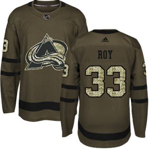 Elegant Adidas Avalanche #33 Patrick Roy Green Salute to Service Stitched Youth NHL Jersey for die   hard Blackhawks fans
