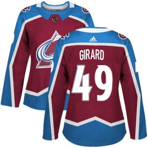 Elegant Adidas Avalanche #49 Samuel Girard Burgundy Women's Home Authentic Stitched NHL Jersey to support your favorite players