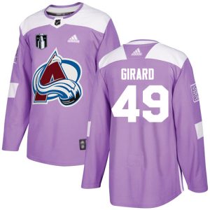 Elegant Adidas Avalanche #49 Samuel Girard Purple 2022 Stanley Cup Final Patch Authentic Fights Cancer Stitched NHL Jersey for a memorable sports moment