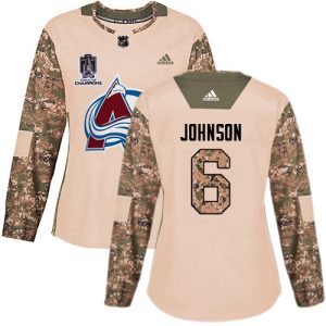 Elegant Adidas Avalanche #6 Erik Johnson Camo Authentic Women's 2022 Stanley Cup Champions Veterans Day Stitched NHL Jersey to support your favorite players