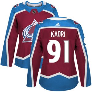 Elegant Adidas Avalanche #91 Nazem Kadri Burgundy Women's Home Authentic Stitched NHL Jersey to add to your hockey memorabilia collection