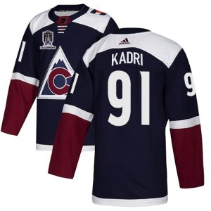 Elegant Adidas Avalanche #91 Nazem Kadri Navy Youth 2022 Stanley Cup Champions Alternate Authentic Stitched NHL Jersey for die   hard Blackhawks fans