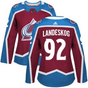 Elegant Adidas Avalanche #92 Gabriel Landeskog Burgundy Home Authentic Women's Stitched NHL Jersey to show your team love