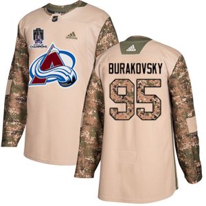Elegant Adidas Avalanche #95 Andre Burakovsky Camo Authentic 2022 Stanley Cup Champions Veterans Day Stitched NHL Jersey for die   hard Blackhawks fans