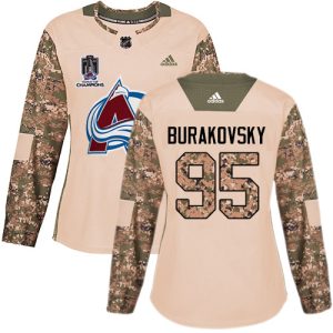 Elegant Adidas Avalanche #95 Andre Burakovsky Camo Authentic Women's 2022 Stanley Cup Champions Veterans Day Stitched NHL Jersey to support your favorite players