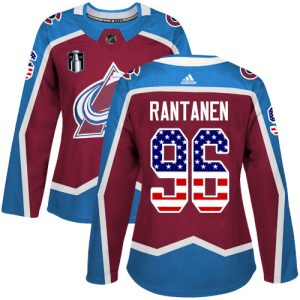 Elegant Adidas Avalanche #96 Mikko Rantanen Burgundy Women's 2022 Stanley Cup Final Patch Home Authentic USA Flag Stitched NHL Jersey to stand out at the stadium