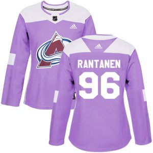 Elegant Adidas Avalanche #96 Mikko Rantanen Purple Authentic Fights Cancer Women's Stitched NHL Jersey for die   hard Blackhawks fans