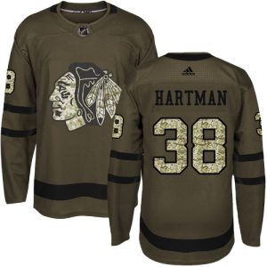 Elegant Adidas Blackhawks #38 Ryan Hartman Green Salute to Service Stitched Youth NHL Jersey to add to your hockey memorabilia collection