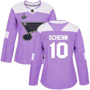 Elegant Adidas Blues #10 Brayden Schenn Purple Authentic Fights Cancer Stanley Cup Champions Women's Stitched NHL Jersey for a valuable hockey collectible