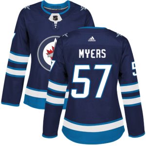 Elegant Adidas Jets #57 Tyler Myers Navy Blue Home Authentic Women's Stitched NHL Jersey for an exciting hockey game