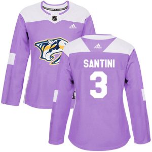 Elegant Adidas Predators #3 Steven Santini Purple Authentic Fights Cancer Women's Stitched NHL Jersey for true hockey enthusiasts