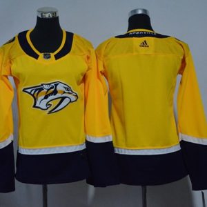 Elegant Adidas Predators Blank Yellow Home Authentic Women's Stitched NHL Jersey to support your favorite players
