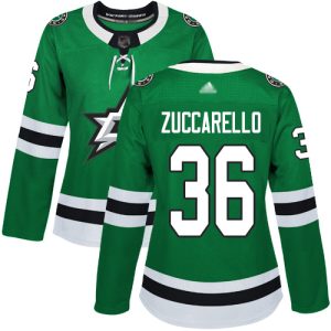 Elegant Adidas Stars #36 Mats Zuccarello Green Home Authentic Women's Stitched NHL Jersey for a valuable hockey collectible