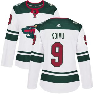 Elegant Adidas Wild #9 Mikko Koivu White Road Authentic Women's Stitched NHL Jersey for true hockey enthusiasts