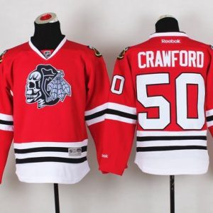Elegant Blackhawks #50 Corey Crawford Red(White Skull) Stitched Youth NHL Jersey for top   notch game   day wear