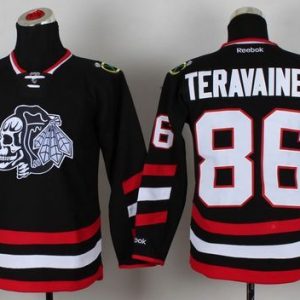 Elegant Blackhawks #86 Teuvo Teravainen Black(White Skull) 2014 Stadium Series Stitched Youth NHL Jersey for die   hard Blackhawks fans