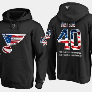 Elegant Blues #40 Carter Hutton NHL Banner Wave Usa Flag Black Hoodie to add to your hockey memorabilia collection