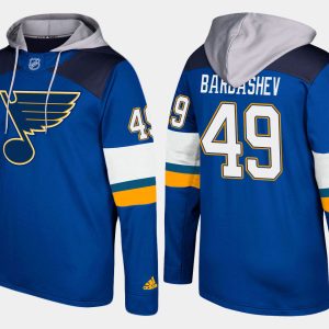 Elegant Blues #49 Ivan Barbashev Blue Name And Number Hoodie for top   notch game   day wear