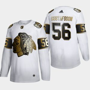 Elegant Chicago Blackhawks #56 Erik Gustafsson Men's Adidas White Golden Edition Limited Stitched NHL Jersey to support your favorite players