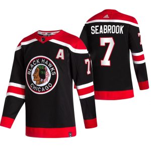 Elegant Chicago Blackhawks #7 Brent Seabrook Black Men's Adidas 2020 21 Reverse Retro Alternate NHL Jersey for top   notch game   day wear