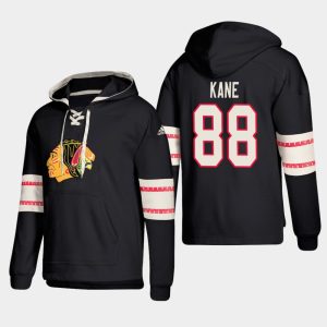Elegant Chicago Blackhawks #88 Patrick Kane Black adidas Lace Up Pullover Hoodie for top   notch game   day wear