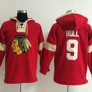 Elegant Chicago Blackhawks #9 Bobby Hull Red Pullover NHL Hoodie for true hockey enthusiasts