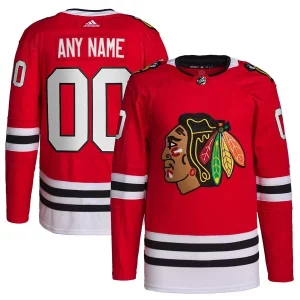 Chic Chicago Blackhawks adidas Home Primegreen Authentic Custom Jersey   Red for top   notch game   day wear