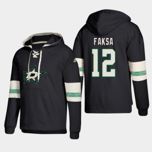 Elegant Dallas Stars #12 Radek Faksa Black adidas Lace Up Pullover Hoodie to show your team love