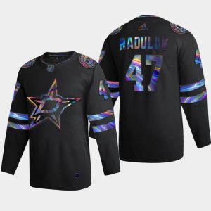 Elegant Dallas Stars #47 Alexander Radulov Men's Nike Iridescent Holographic Collection NHL Jersey   Black to stand out at the stadium