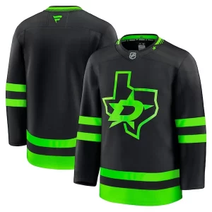 Elegant Dallas Stars Alternate Premium Jersey   Black/Kelly Green/White for die   hard Blackhawks fans
