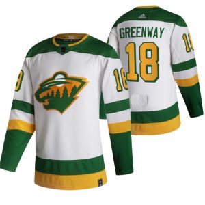 Elegant Minnesota Wild #18 Jordan Greenway White Men's Adidas 2020 21 Reverse Retro Alternate NHL Jersey to add to your hockey memorabilia collection