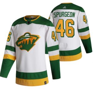 Elegant Minnesota Wild #46 Jared Spurgeon White Men's Adidas 2020 21 Reverse Retro Alternate NHL Jersey to show your team love